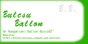 bulcsu ballon business card